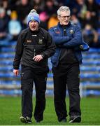 13 February 2022; Tipperary  selector Johnny Enright, left, and manager Colm Bonnar before the Allianz Hurling League Division 1 Group B match between Tipperary and Kilkenny at FBD Semple Stadium in Thurles, Tipperary. Photo by Brendan Moran/Sportsfile
