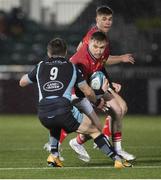 11 February 2022; Rory Scannell of Munster in action during the United Rugby Championship match between Glasgow Warriors and Munster at Scotstoun Stadium in Glasgow, Scotland. Photo by Paul Devlin/Sportsfile