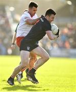 6 February 2022; Aidan Forker of Armagh in action against Darren McCurry of Tyrone during the Allianz Football League Division 1 match between Armagh and Tyrone at the Athletic Grounds in Armagh. Photo by Brendan Moran/Sportsfile