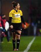 18 December 2021; Assistant referee Sara Cox during the Heineken Champions Cup Pool B match between Munster and Castres Olympique at Thomond Park in Limerick. Photo by Brendan Moran/Sportsfile