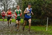 16 February 2022; Lorcan Benjacar of Ard Scoil Ris, competing in the intermediate boys' 4500m during the Irish Life Health Leinster Schools Cross Country Championships at Santry Demesne in Dublin. Photo by Sam Barnes/Sportsfile