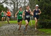 16 February 2022; Killian O'Brien of Wesley College, 126, competing in the intermediate boys' 4500m during the Irish Life Health Leinster Schools Cross Country Championships at Santry Demesne in Dublin. Photo by Sam Barnes/Sportsfile