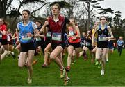 16 February 2022; Kate Hanly of Loreto Abbey Dalkey, competing in the junior girls' 2000m during the Irish Life Health Leinster Schools Cross Country Championships at Santry Demesne in Dublin. Photo by Sam Barnes/Sportsfile