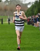 16 February 2022; Dan Carroll of St Kieran's Kilkenny, competing in the minor boys' 2000m during the Irish Life Health Leinster Schools Cross Country Championships at Santry Demesne in Dublin. Photo by Sam Barnes/Sportsfile