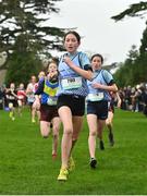 16 February 2022; Katie O'Shea of Presentation Kilkenny competing in the minor girls' 1500m during the Irish Life Health Leinster Schools Cross Country Championships at Santry Demesne in Dublin. Photo by Sam Barnes/Sportsfile