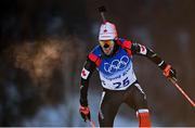 18 February 2022; Christian Gow of Canada during the Men's 15km Mass Start event on day 14 of the Beijing 2022 Winter Olympic Games at National Biathlon Centre in Zhangjiakou, China. Photo by Ramsey Cardy/Sportsfile