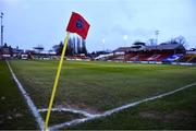 18 February 2022; A general view of the coner flag before the SSE Airtricity League Premier Division match between Shelbourne and St Patrick's Athletic at Tolka Park in Dublin. Photo by Sam Barnes/Sportsfile