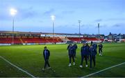 18 February 2022; Shelbourne players walk the pitch before the SSE Airtricity League Premier Division match between Shelbourne and St Patrick's Athletic at Tolka Park in Dublin. Photo by Sam Barnes/Sportsfile