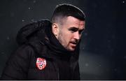 18 February 2022; Michael Duffy of Derry City before the SSE Airtricity League Premier Division match between Dundalk and Derry City at Oriel Park in Dundalk, Louth. Photo by Ben McShane/Sportsfile