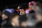 18 February 2022; Lee Desmond watches on from amongst the St Patrick's Athletic supporters before the SSE Airtricity League Premier Division match between Shelbourne and St Patrick's Athletic at Tolka Park in Dublin. Photo by Stephen McCarthy/Sportsfile