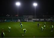 18 February 2022; Bray Wanderers players warm up before the SSE Airtricity League First Division match between Bray Wanderers and Cork City at Carlisle Grounds in Bray, Wicklow. Photo by David Fitzgerald/Sportsfile