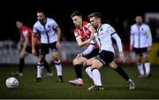 18 February 2022; Paul Doyle of Dundalk in action against Brandon Kavanagh of Derry City during the SSE Airtricity League Premier Division match between Dundalk and Derry City at Oriel Park in Dundalk, Louth. Photo by Ben McShane/Sportsfile