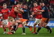18 February 2022; Henry Immelman of Edinburgh is tackled by Jack O’Donoghue of Munster during the United Rugby Championship match between Munster and Edinburgh at Thomond Park in Limerick. Photo by Brendan Moran/Sportsfile