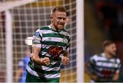 18 February 2022; Sean Hoare of Shamrock Rovers celebrates after scoring his side's first goal during the SSE Airtricity League Premier Division match between Shamrock Rovers and UCD at Tallaght Stadium in Dublin. Photo by Seb Daly/Sportsfile