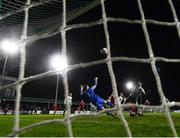18 February 2022; Barry Coffey of Cork City heads to score his side's third goal during the SSE Airtricity League First Division match between Bray Wanderers and Cork City at Carlisle Grounds in Bray, Wicklow. Photo by David Fitzgerald/Sportsfile