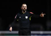 18 February 2022; Referee Gavin Colfer during the SSE Airtricity League First Division match between Bray Wanderers and Cork City at Carlisle Grounds in Bray, Wicklow. Photo by David Fitzgerald/Sportsfile