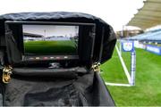 19 February 2022; A general view of the RDS Arena through a TV camera before the United Rugby Championship match between Leinster and Ospreys at RDS Arena in Dublin. Photo by Harry Murphy/Sportsfile