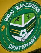 18 February 2022; A view of the Bray Wanderers badge during the SSE Airtricity League First Division match between Bray Wanderers and Cork City at Carlisle Grounds in Bray, Wicklow. Photo by David Fitzgerald/Sportsfile