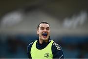 19 February 2022; James Lowe of Leinster before the United Rugby Championship match between Leinster and Ospreys at RDS Arena in Dublin. Photo by David Fitzgerald/Sportsfile