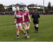 19 February 2022; Cian Lynch of NUI Galway reacts after being sent off by referee Fergal Horgan during the Electric Ireland HE GAA Fitzgibbon Cup Final match between NUI Galway and University of Limerick at IT Carlow in Carlow. Photo by Matt Browne/Sportsfile