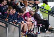 19 February 2022; Cian Lynch of NUI Galway after he was sent off by referee Referee Fergal Horgan during the Electric Ireland HE GAA Fitzgibbon Cup Final match between NUI Galway and University of Limerick at IT Carlow in Carlow. Photo by Matt Browne/Sportsfile