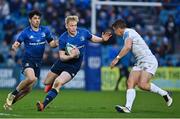 19 February 2022; Jamie Osborne of Leinster in action against Michael Collins of Ospreys during the United Rugby Championship match between Leinster and Ospreys at RDS Arena in Dublin.