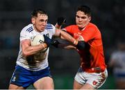 19 February 2022; Niall Kearns of Monaghan in action against Jarly Óg Burns of Armagh during the Allianz Football League Division 1 match between Armagh and Monaghan at Athletic Grounds in Armagh. Photo by Piaras Ó Mídheach/Sportsfile