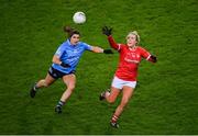 19 February 2022; Katie Quirke of Cork in action against Niamh Collins of Dublin during the Lidl Ladies Football National League Division 1 match between Dublin and Cork at Croke Park in Dublin. Photo by Stephen McCarthy/Sportsfile