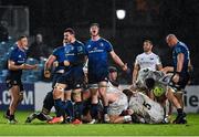 19 February 2022; Leinster players celebrate after winning a scrum penalty during the United Rugby Championship match between Leinster and Ospreys at RDS Arena in Dublin. Photo by Brendan Moran/Sportsfile
