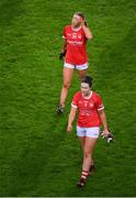 19 February 2022; Cork players, Shauna Kelly, right, and Rachel Leahy after the Lidl Ladies Football National League Division 1 match between Dublin and Cork at Croke Park in Dublin. Photo by Stephen McCarthy/Sportsfile