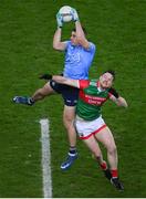 19 February 2022; Brian Howard of Dublin in action against Matthew Ruane of Mayo during the Allianz Football League Division 1 match between Dublin and Mayo at Croke Park in Dublin. Photo by Stephen McCarthy/Sportsfile