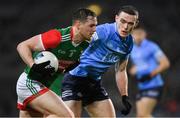19 February 2022; Matthew Ruane of Mayo is tackled by Brian Fenton of Dublin during the Allianz Football League Division 1 match between Dublin and Mayo at Croke Park in Dublin. Photo by Ray McManus/Sportsfile