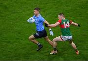 19 February 2022; Jonny Cooper of Dublin in action against Ryan O’Donoghue of Mayo during the Allianz Football League Division 1 match between Dublin and Mayo at Croke Park in Dublin. Photo by Stephen McCarthy/Sportsfile