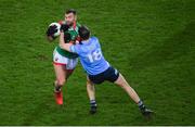 19 February 2022; Aidan O’Shea of Mayo in action against Michael Fitzsimons of Dublin during the Allianz Football League Division 1 match between Dublin and Mayo at Croke Park in Dublin. Photo by Stephen McCarthy/Sportsfile