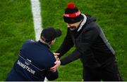 19 February 2022; Dublin manager Dessie Farrell shakes hands with Mayo manager James Horan after the Allianz Football League Division 1 match between Dublin and Mayo at Croke Park in Dublin. Photo by Stephen McCarthy/Sportsfile