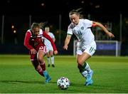 19 February 2022; Katie McCabe of Republic of Ireland in action against Vana Sheina of Russia during the Pinatar Cup Semi-Final match between Republic of Ireland and Russia at La Manga in Murcia, Spain. Photo by Manuel Queimadelos/Sportsfile