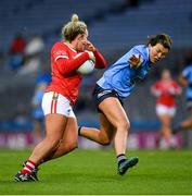19 February 2022; Katie Quirke of Cork in action against Leah Caffrey of Dublin during the Lidl Ladies Football National League Division 1 match between Dublin and Cork at Croke Park in Dublin. Photo by Ray McManus/Sportsfile