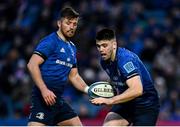 19 February 2022; Harry Byrne and Ross Byrne of Leinster during the United Rugby Championship match between Leinster and Ospreys at RDS Arena in Dublin. Photo by Harry Murphy/Sportsfile