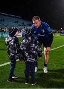 19 February 2022; Seán Cronin of Leinster speaks with his sons Finn and Cillian after the United Rugby Championship match between Leinster and Ospreys at RDS Arena in Dublin. Photo by Harry Murphy/Sportsfile