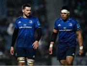 19 February 2022; Max Deegan and Michael Ala'alatoa of Leinster during the United Rugby Championship match between Leinster and Ospreys at RDS Arena in Dublin. Photo by Harry Murphy/Sportsfile