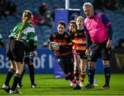 19 February 2022; Action from Balbriggan RFC and Railway Union/ Lansdowne FC during Bank of Ireland Half-Time Minis at the United Rugby Championship match between Leinster and Ospreys at RDS Arena in Dublin. Photo by Harry Murphy/Sportsfile