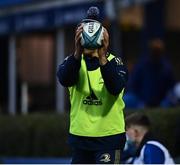 19 February 2022; Adam Byrne of Leinster warms up during the United Rugby Championship match between Leinster and Ospreys at RDS Arena in Dublin. Photo by David Fitzgerald/Sportsfile