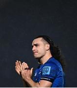 19 February 2022; James Lowe of Leinster after the United Rugby Championship match between Leinster and Ospreys at RDS Arena in Dublin. Photo by David Fitzgerald/Sportsfile