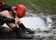20 February 2022; A detailed view of substituts sitting in the mud during the AIB All-Ireland Senior Camogie Club Championship Semi-Final match between Scariff Ogonnelloe, Clare and Oulart the Ballagh, Wexford at Clonmel Commercials in Clonmel, Tipperary. Photo by Harry Murphy/Sportsfile