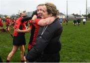 20 February 2022; Miria O'Dowd and Leanne Nolan of Oulart The Ballagh celebrate after the AIB All-Ireland Senior Camogie Club Championship Semi-Final match between Scariff Ogonnelloe, Clare and Oulart the Ballagh, Wexford at Clonmel Commercials in Clonmel, Tipperary. Photo by Harry Murphy/Sportsfile