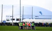 20 February 2022; London players huddle before the Allianz Football League Division 4 match between Leitrim and London at Connacht GAA Centre of Excellence in Bekan, Mayo. Photo by Ben McShane/Sportsfile
