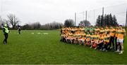 20 February 2022; Leitrim manager Andy Moran looks on as the Leitrim squad pose for a picture before the Allianz Football League Division 4 match between Leitrim and London at Connacht GAA Centre of Excellence in Bekan, Mayo. Photo by Ray McManus/Sportsfile