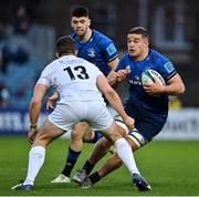 19 February 2022; Scott Penny of Leinster in action against Michael Collins of Ospreys during the United Rugby Championship match between Leinster and Ospreys at RDS Arena in Dublin. Photo by Brendan Moran/Sportsfile