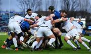 19 February 2022; Cian Healy of Leinster drives a maul during the United Rugby Championship match between Leinster and Ospreys at RDS Arena in Dublin. Photo by Brendan Moran/Sportsfile