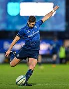 19 February 2022; Ross Byrne of Leinster kicks a conversion during the United Rugby Championship match between Leinster and Ospreys at RDS Arena in Dublin. Photo by Brendan Moran/Sportsfile